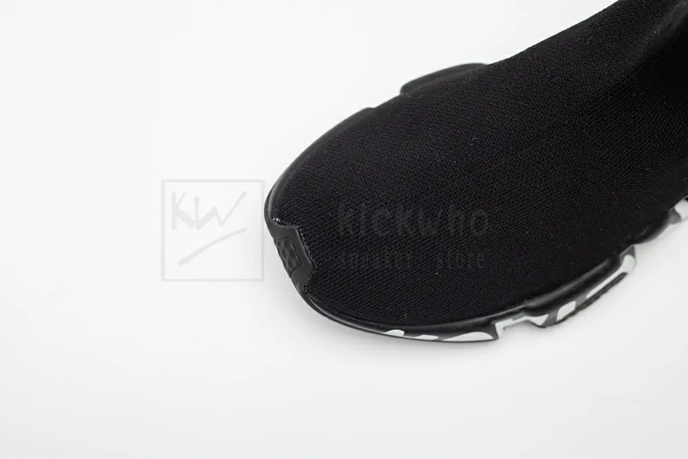Ba*len*cia*ga speed graffiti trainers black white logo 605942w05ge1006