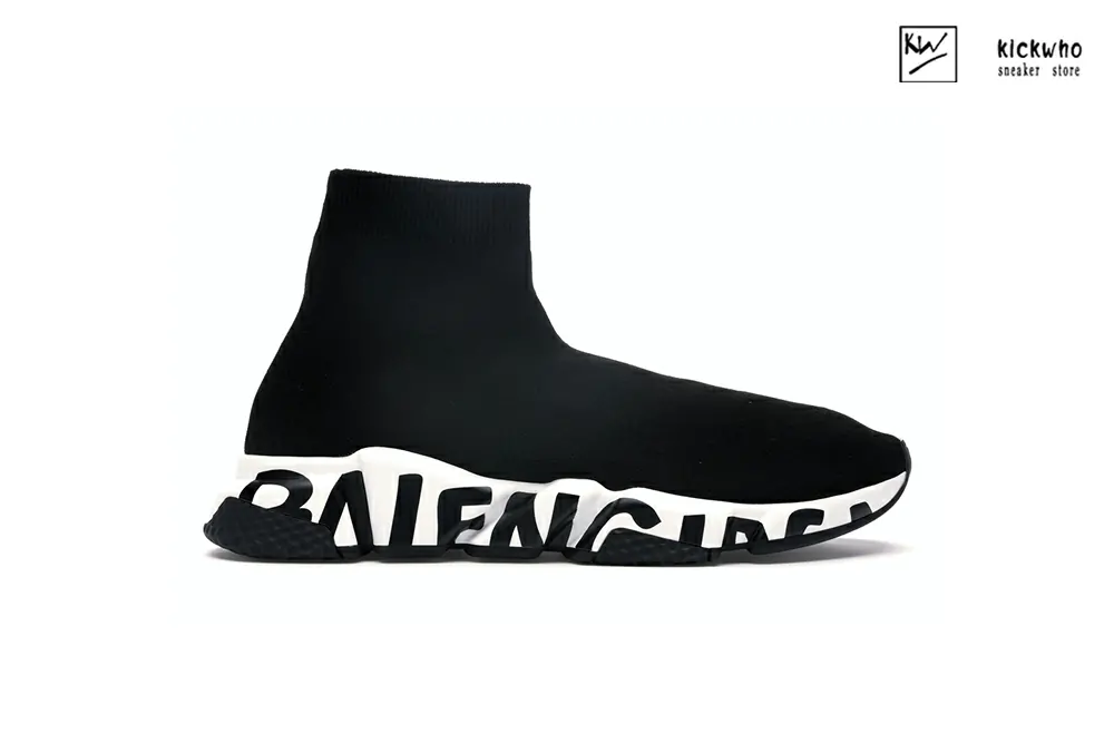 Ba*len*cia*ga speed graffiti trainers black white 605972w05ge1015