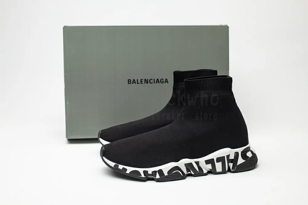 Ba*len*cia*ga speed graffiti trainers black white 605972w05ge1015
