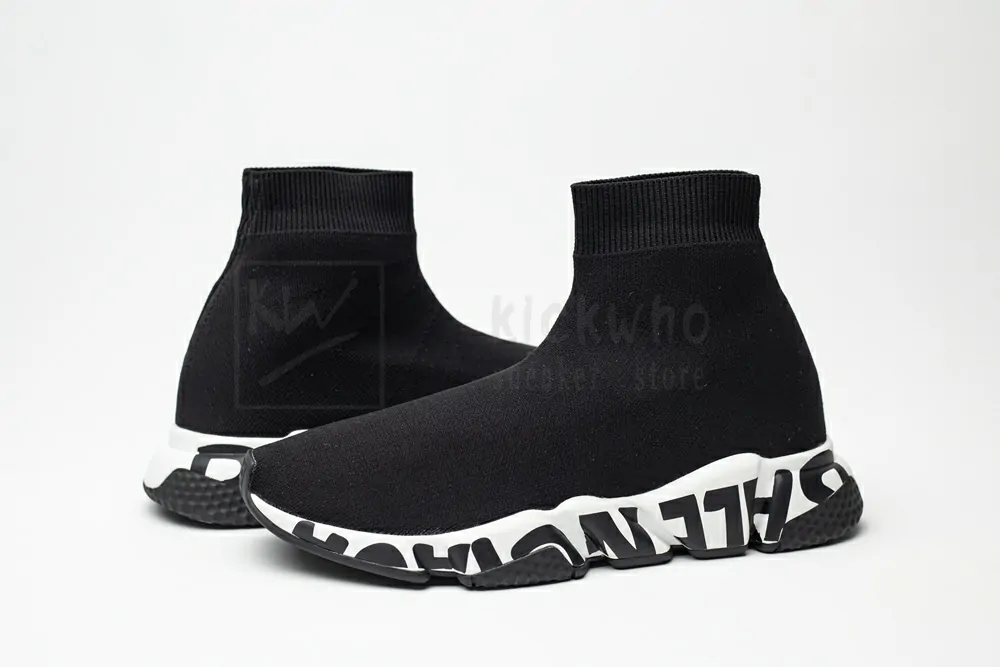 Ba*len*cia*ga speed graffiti trainers black white 605972w05ge1015
