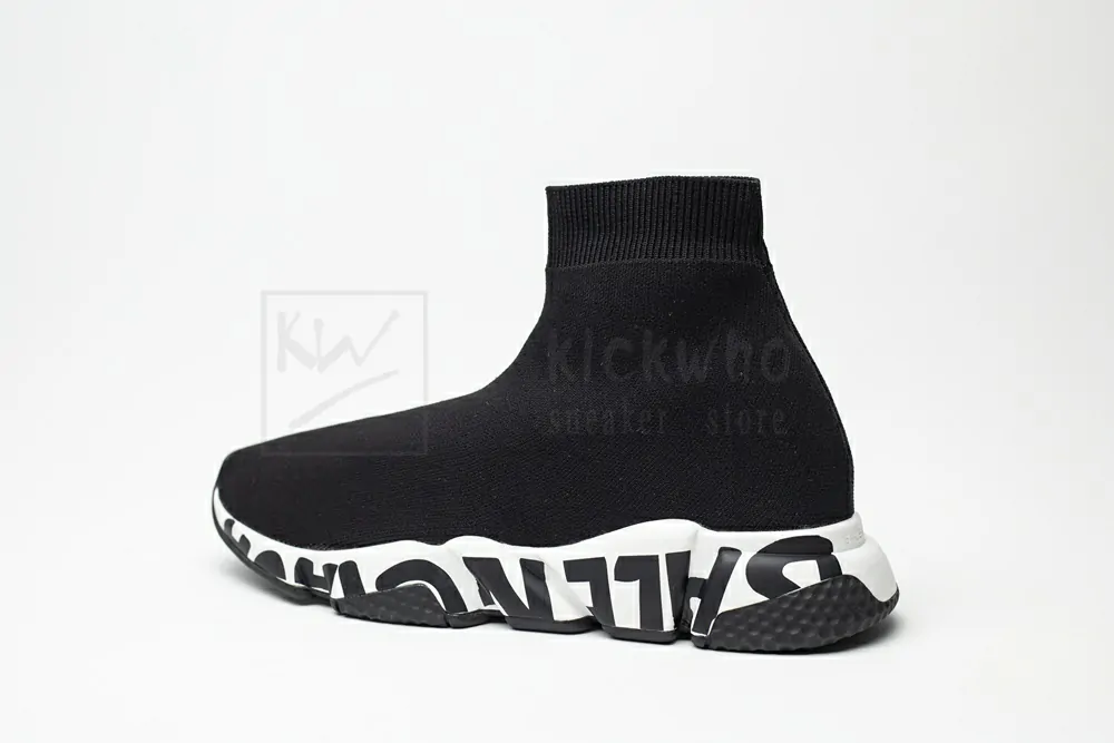 Ba*len*cia*ga speed graffiti trainers black white 605972w05ge1015