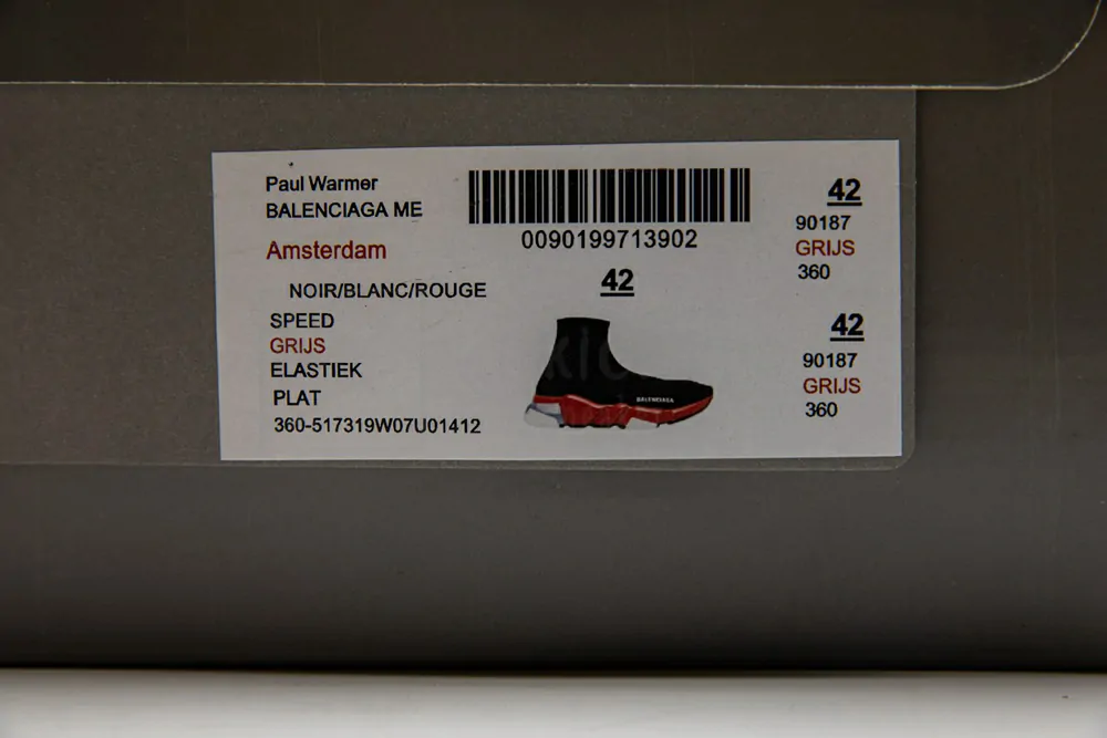 Ba*len*cia*ga speed clear sole black red