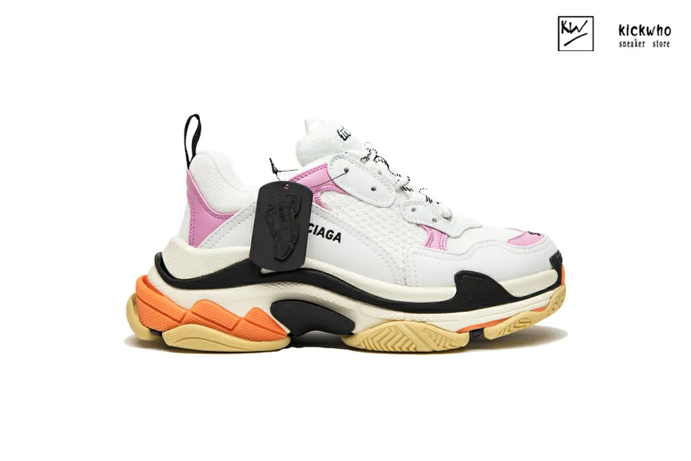 Ba*len*cia*ga triple s  white orange