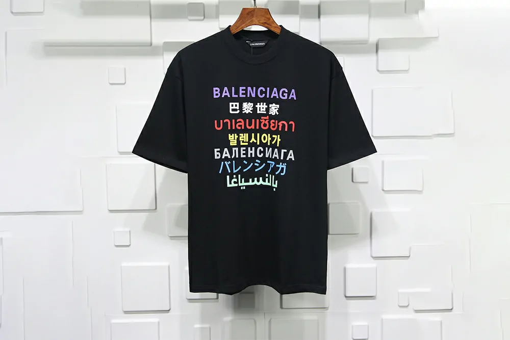 Ba*len*cia*ga multi logos black t-shirt