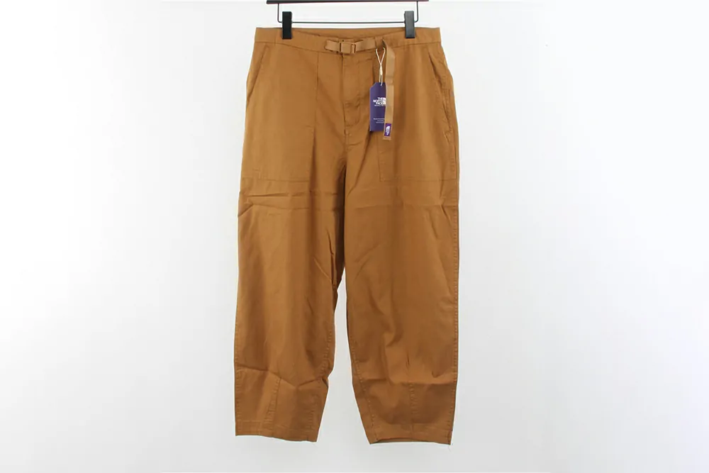 t*f ripstop wide cropped pants brown