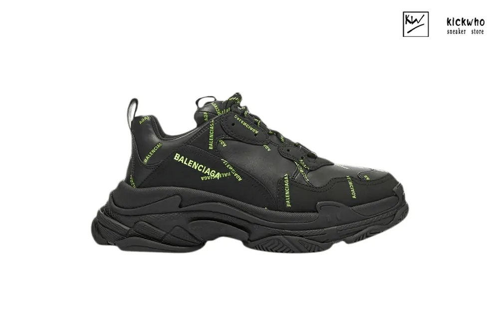 Ba*len*cia*ga triple s sneaker ''allover logo - black fluo yellow''