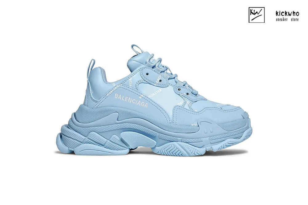 Ba*len*cia*ga wmns triple s sneaker ''allover logo - light blue''