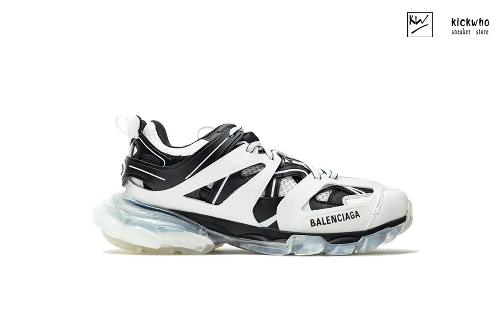 Ba*len*cia*ga track sneaker ''clear sole - white black''