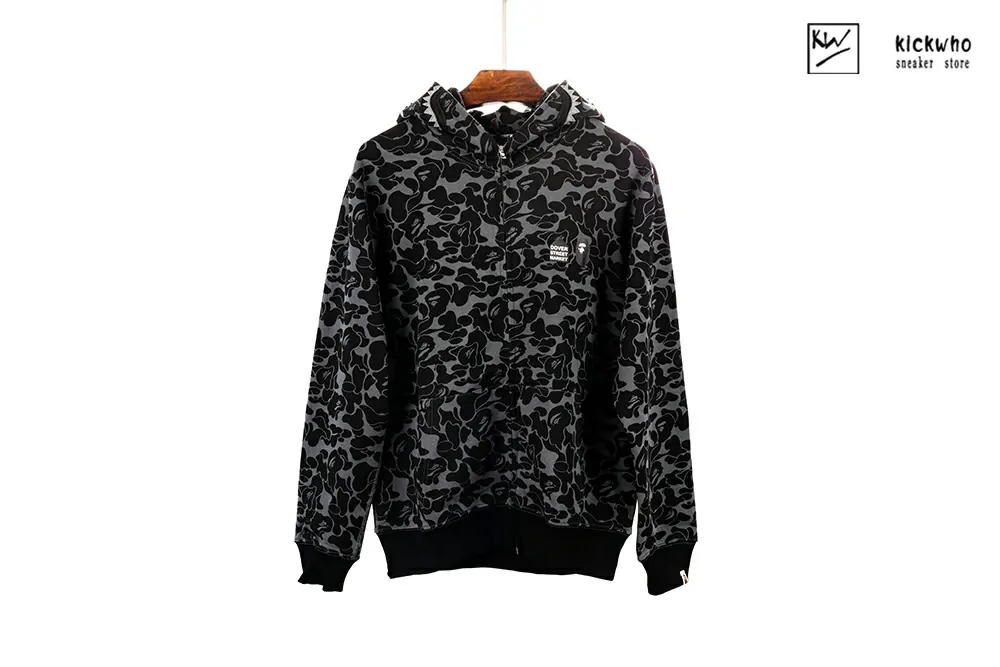 bape camo shark zip hoodie  full grey