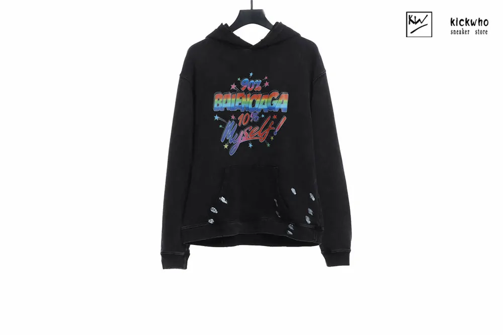 Ba*len*cia*ga rainbow logo hoodie