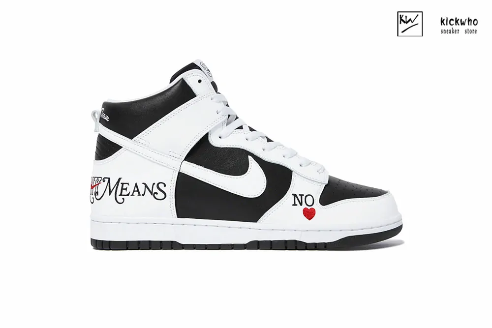 S*p x nike sb dunk high by any means white black