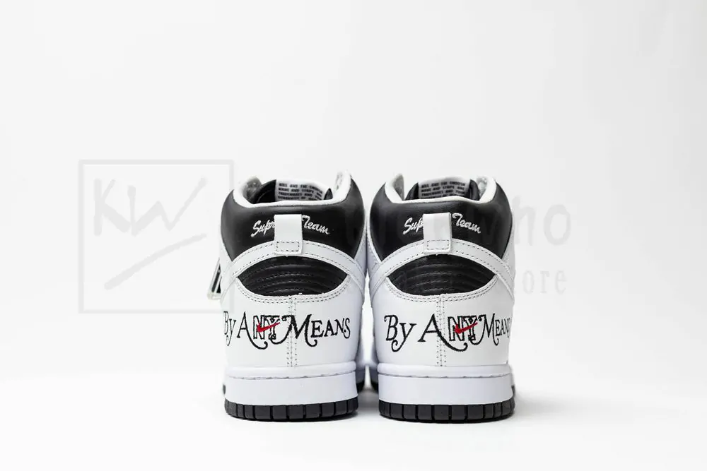 S*p x nike sb dunk high by any means white black