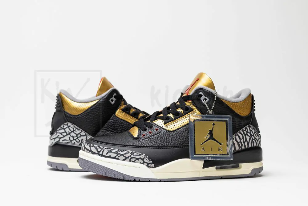 jordan 3 retroblack cement gold
