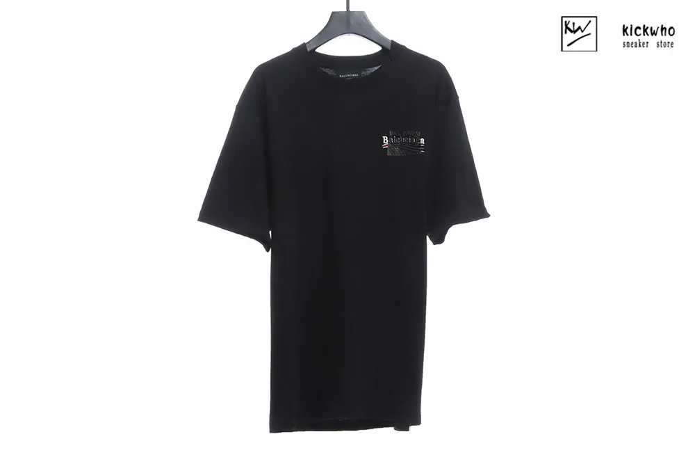 Ba*len*cia*ga printed cotton-jersey t-shirt black