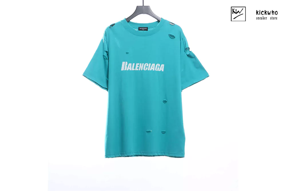 Ba*len*cia*ga broken style t-shirt blue