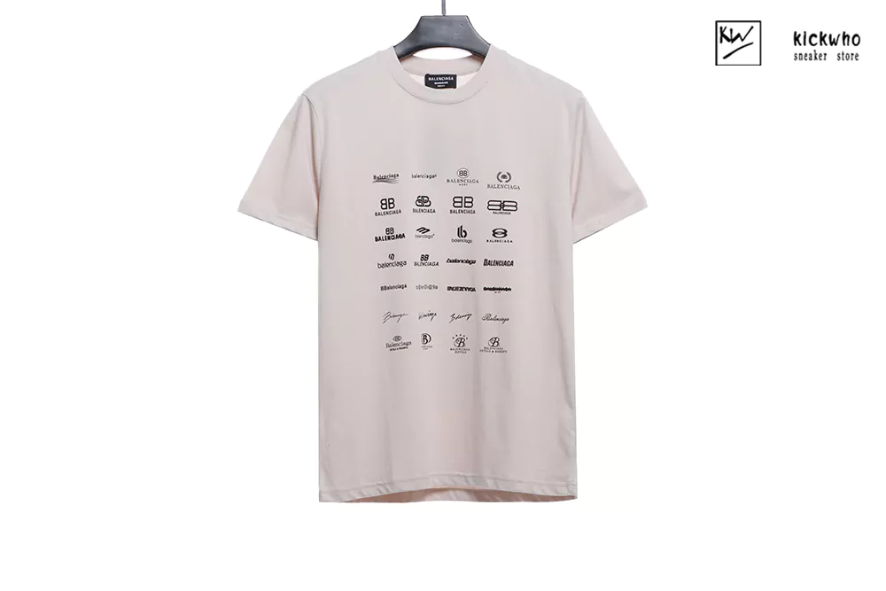 Ba*len*cia*ga archive logos t-shirt cream