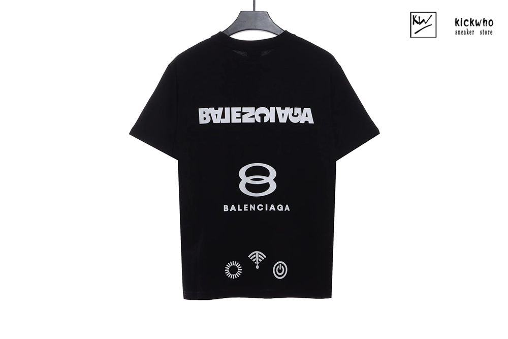 Ba*len*cia*ga double ring logo t-shirt black