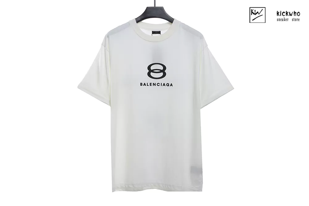 Ba*len*cia*ga double ring logo t-shirt white