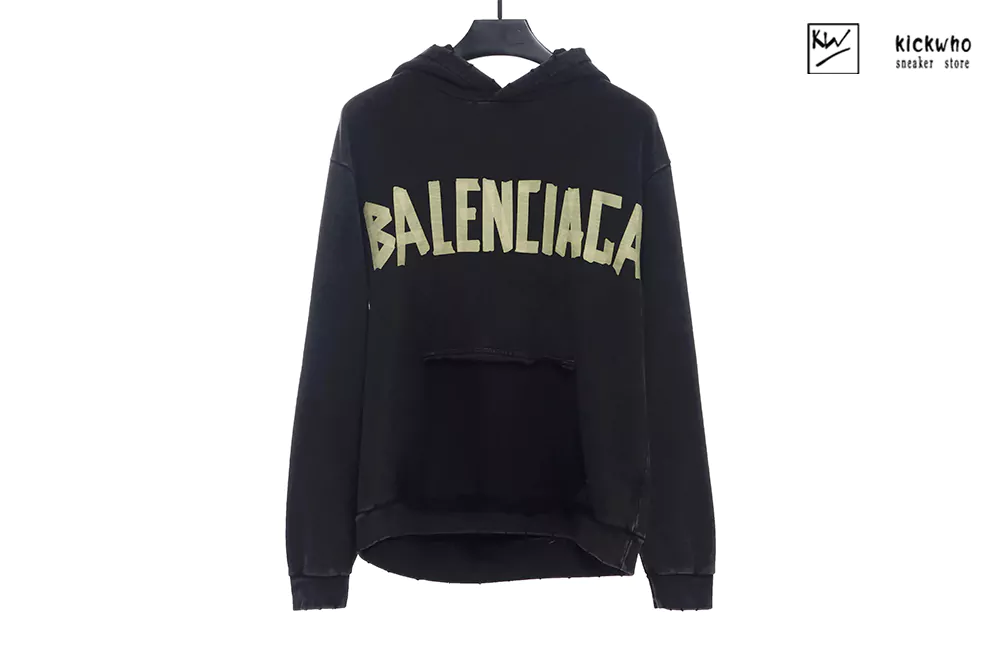 Ba*len*cia*ga distress bb hoodie black