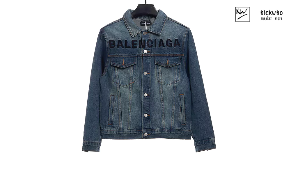 Ba*len*cia*ga black letters jean jacket