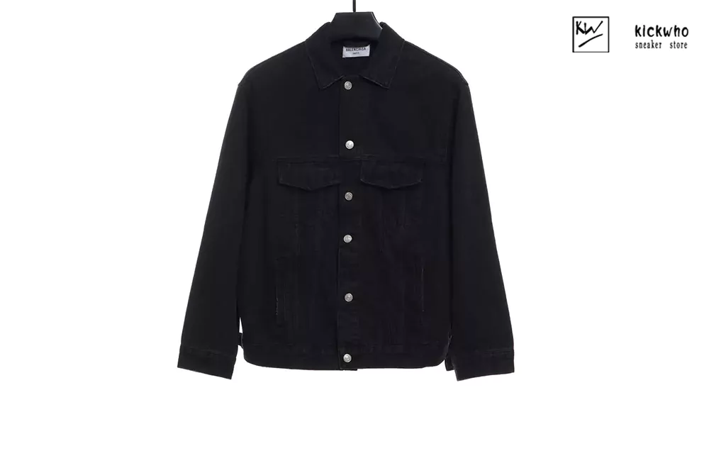 Ba*len*cia*ga bb spray painting jeans jacket black