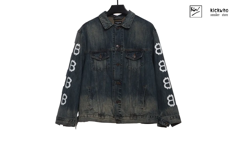 Ba*len*cia*ga bb hand drawn graffiti jeans jacket