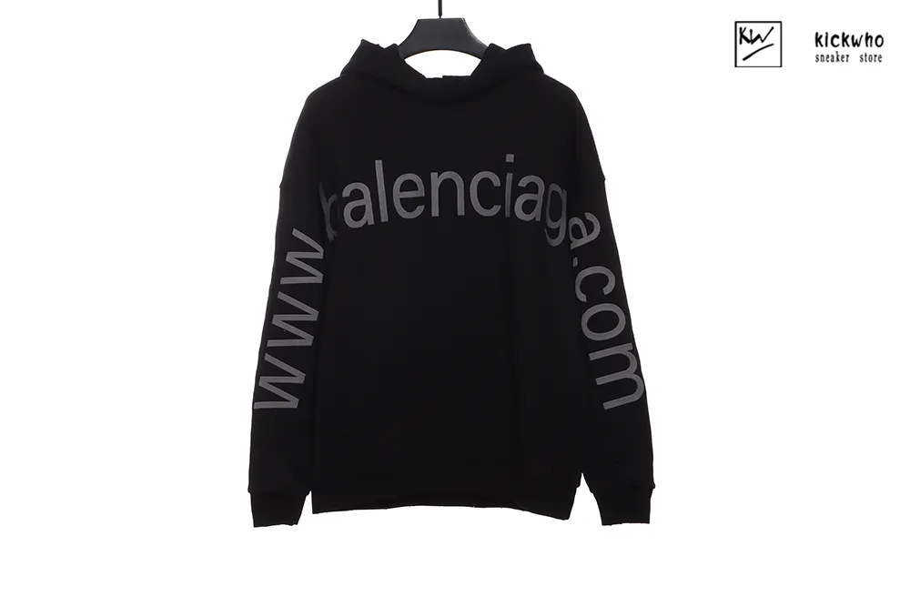 Ba*len*cia*ga chest arms logo hoodie black