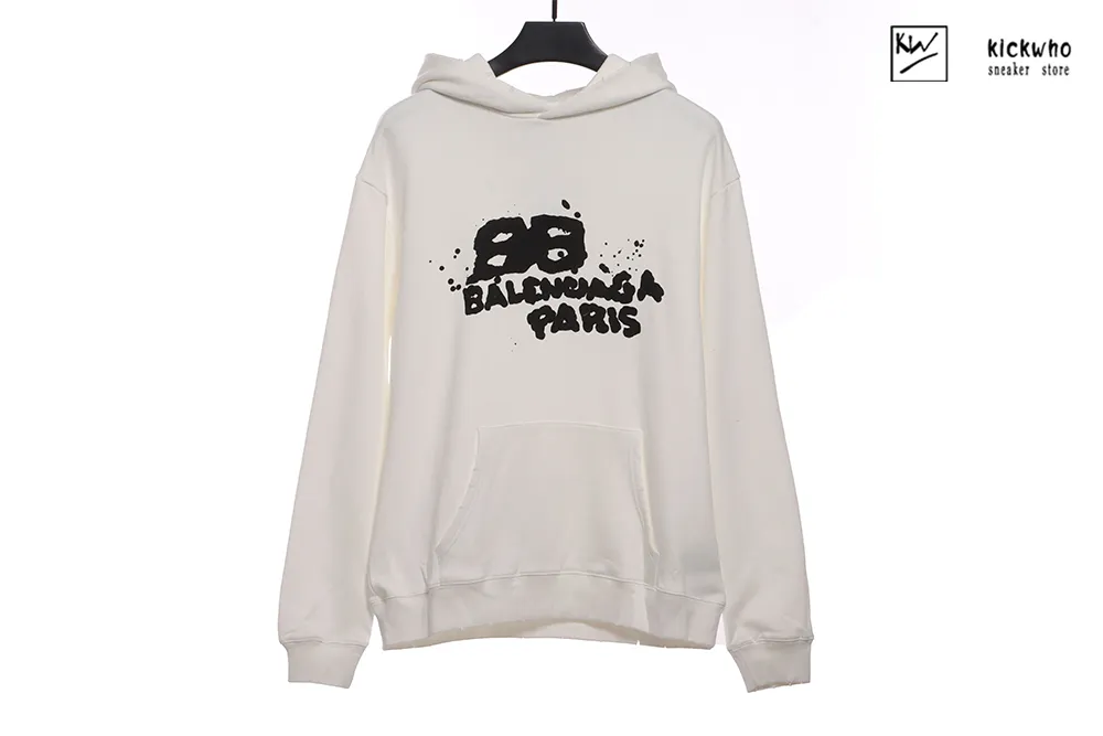 Ba*len*cia*ga dirty paris hoodie white