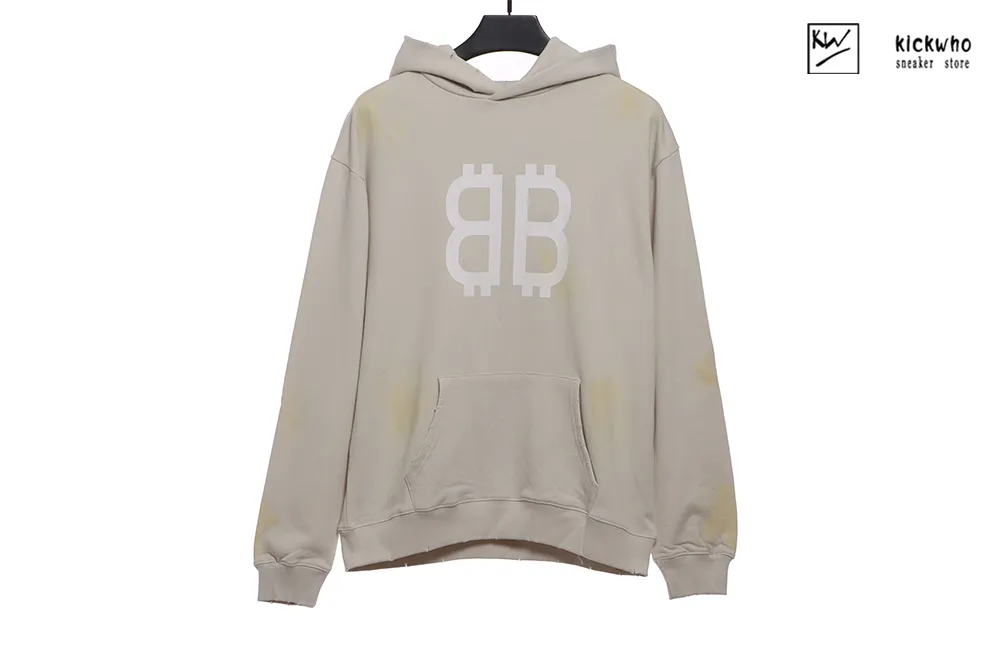 Ba*len*cia*ga bb bitcoin hoodie cream