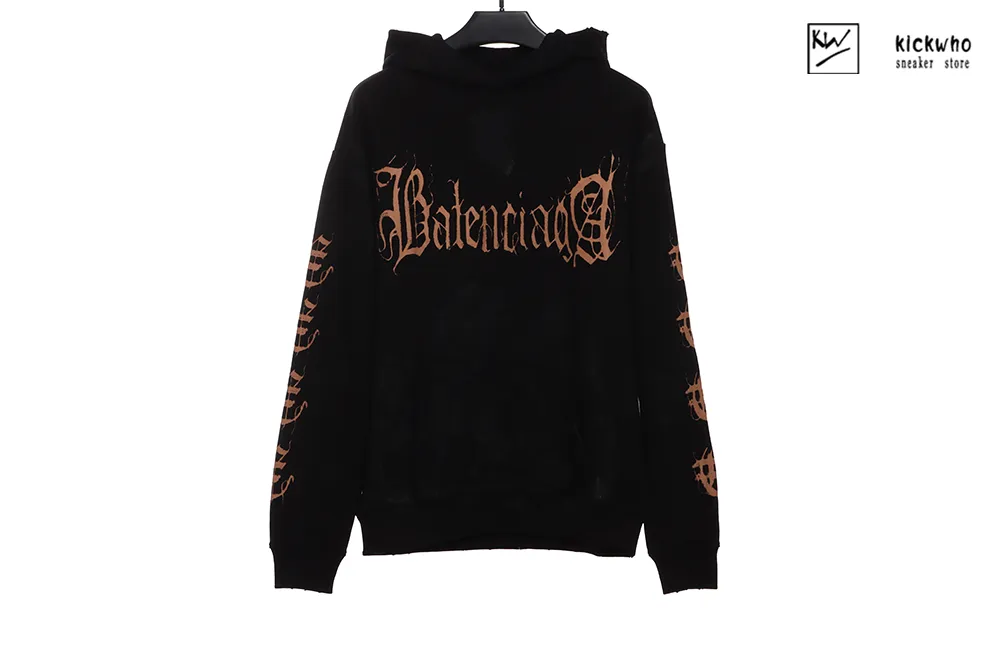 Ba*len*cia*ga sanskrit embroidered hoodie