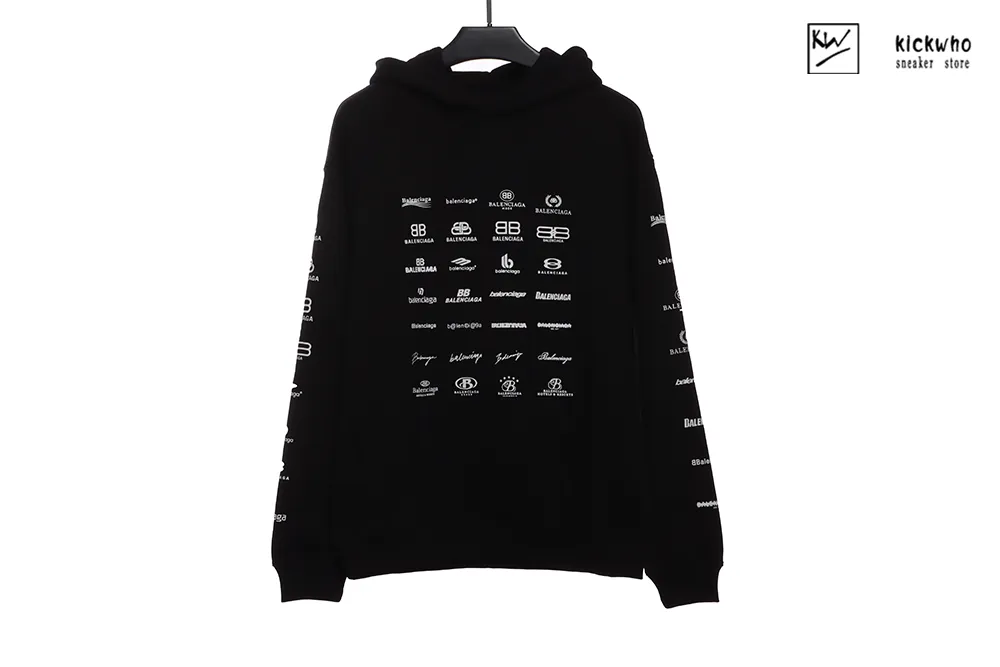 Ba*len*cia*ga archives logos hoodie black