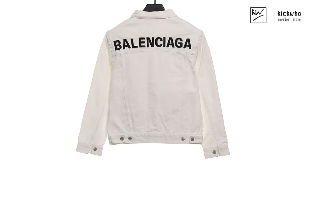 Ba*len*cia*ga classic back letter denim jacket