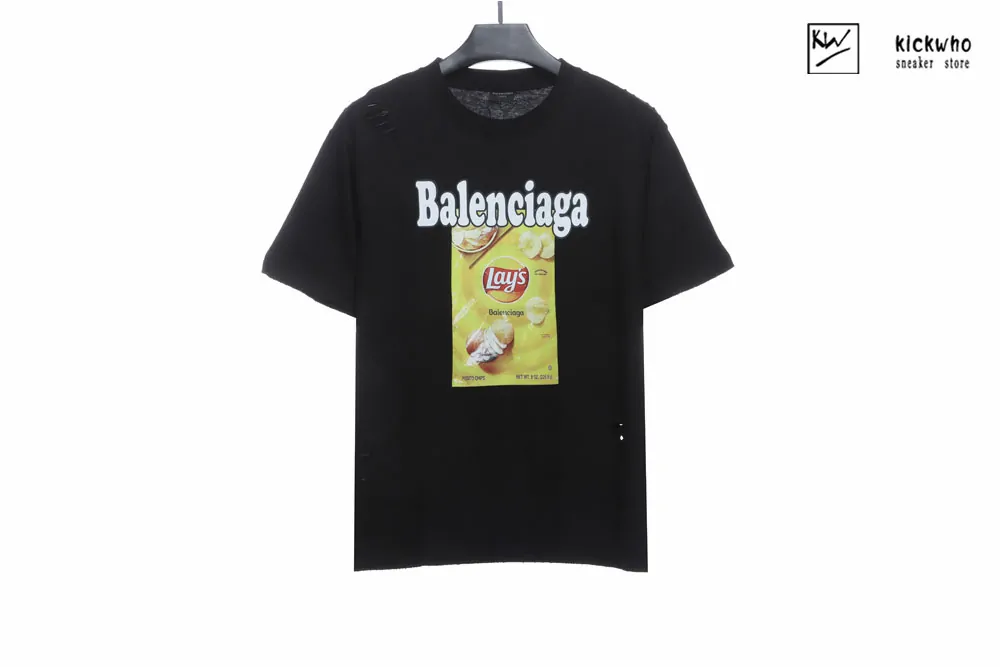 Ba*len*cia*ga x lay''s yellow t-shirt