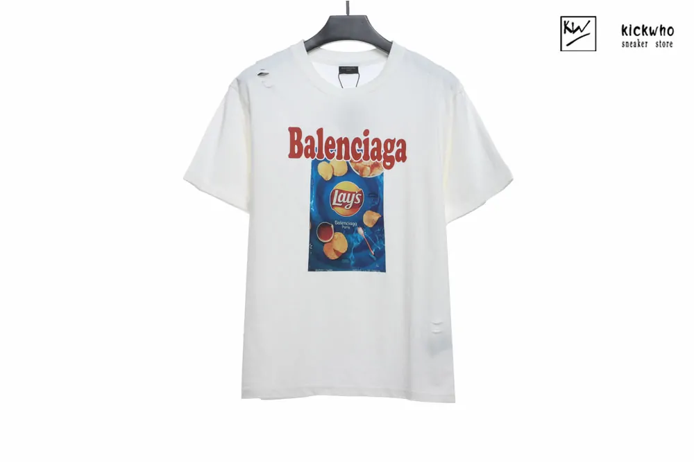 Ba*len*cia*ga x lay''s blue t-shirt
