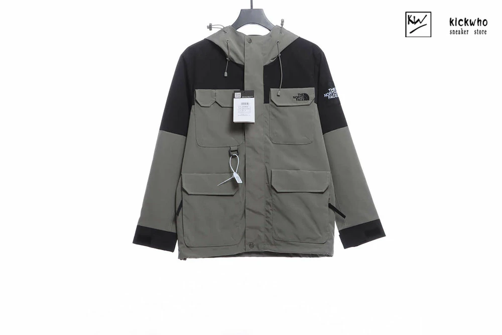 the n0*h F**e pocket overalls green