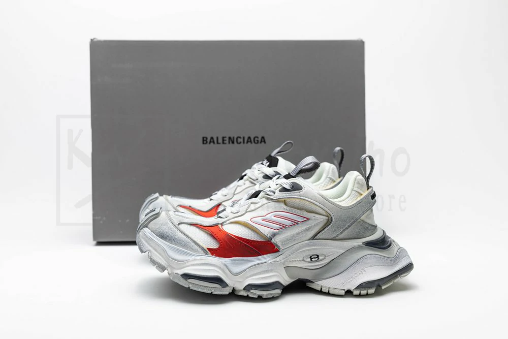 Ba*len*cia*ga cargo sneakers silvery red