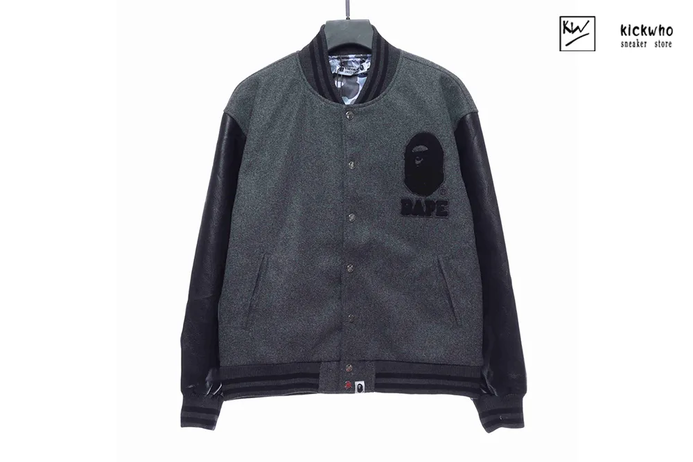 bape x undftd baseball jacket black