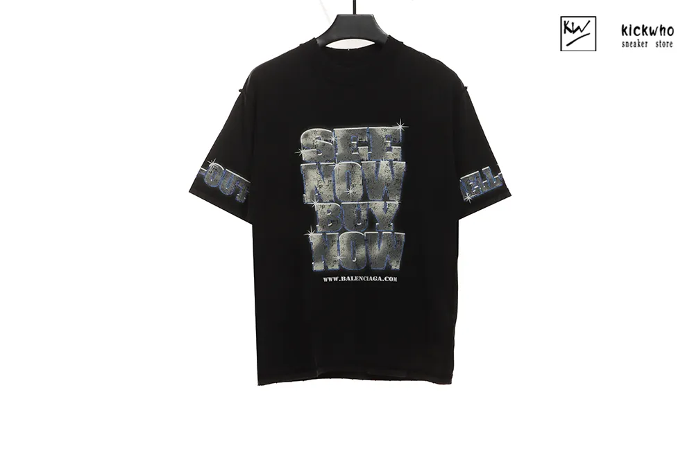 Ba*len*cia*ga shining diamond t-shirt