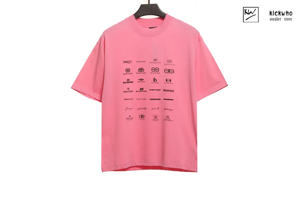 Ba*len*cia*ga archive logos t-shirt pink
