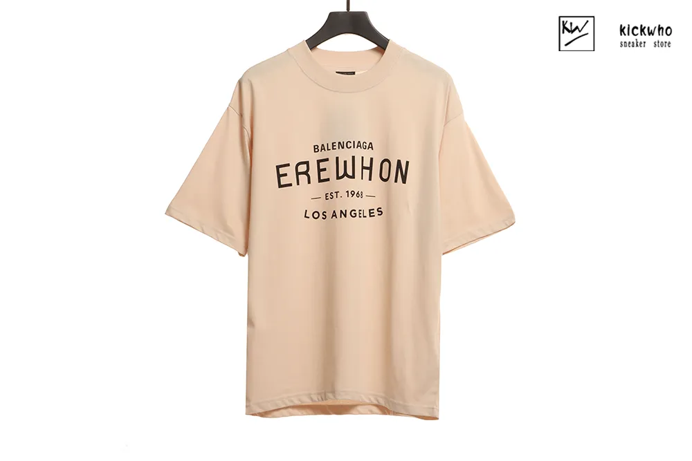 Ba*len*cia*ga x erewhon print t-shirt apricot