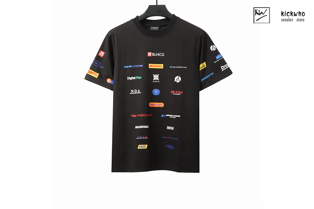 Ba*len*cia*ga barrage printing t-shirt black
