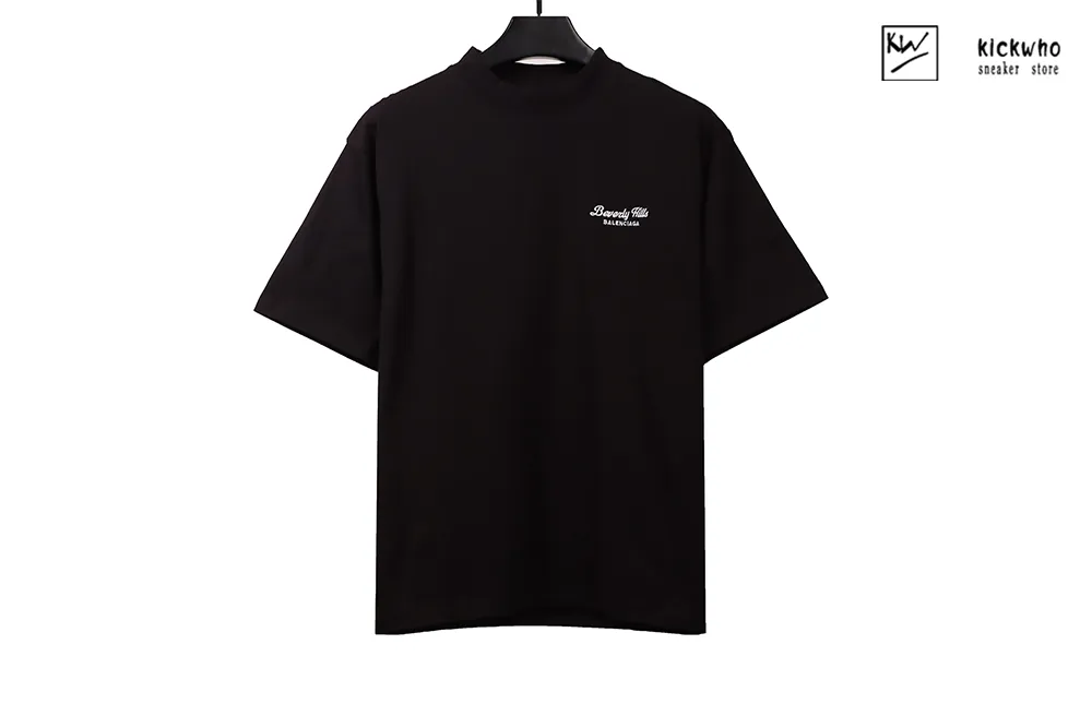 Ba*len*cia*ga letter embroidery t-shirt black