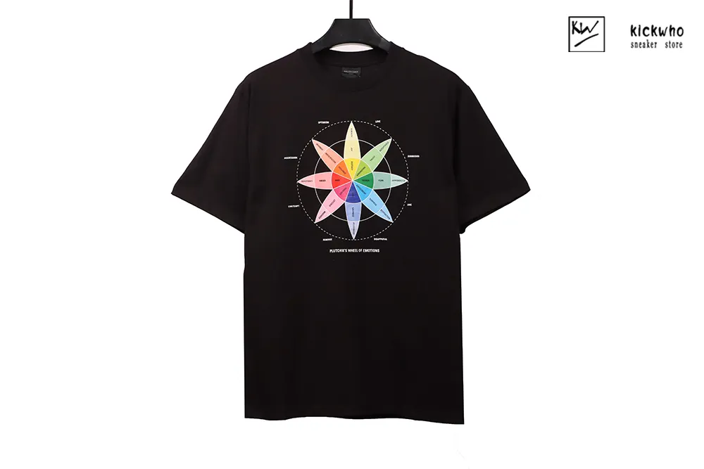 Ba*len*cia*ga colorful petals t-shirt black