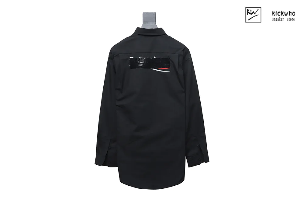 Ba*len*cia*ga altered embroidered cola long sleeved shirt black