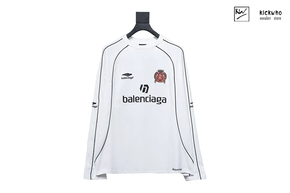 Ba*len*cia*ga miami soccer long sleeved shirt white