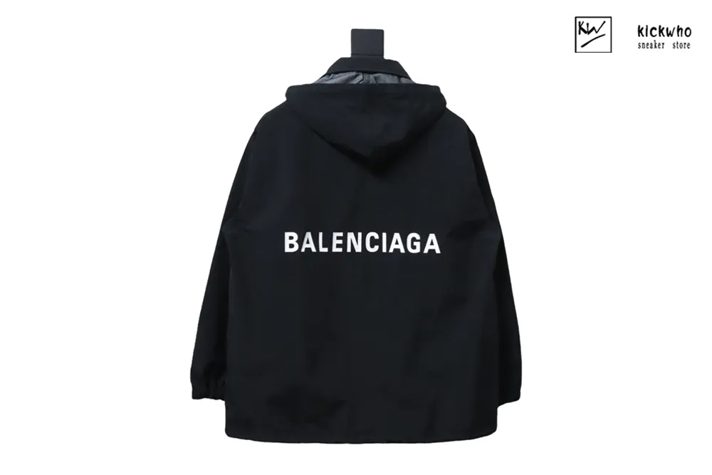 Ba*len*cia*ga back letter jacket black