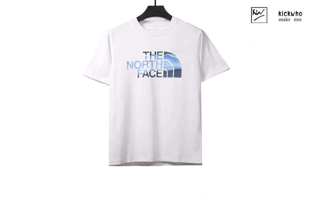 t*f wave print t-shirt white