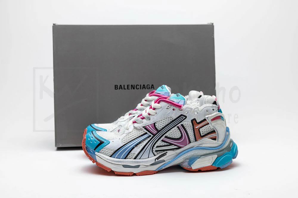 Ba*len*cia*ga runner sneaker blue pink orange
