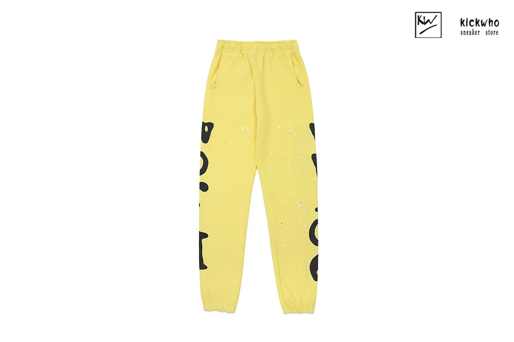 sp5der star suit pants yellow