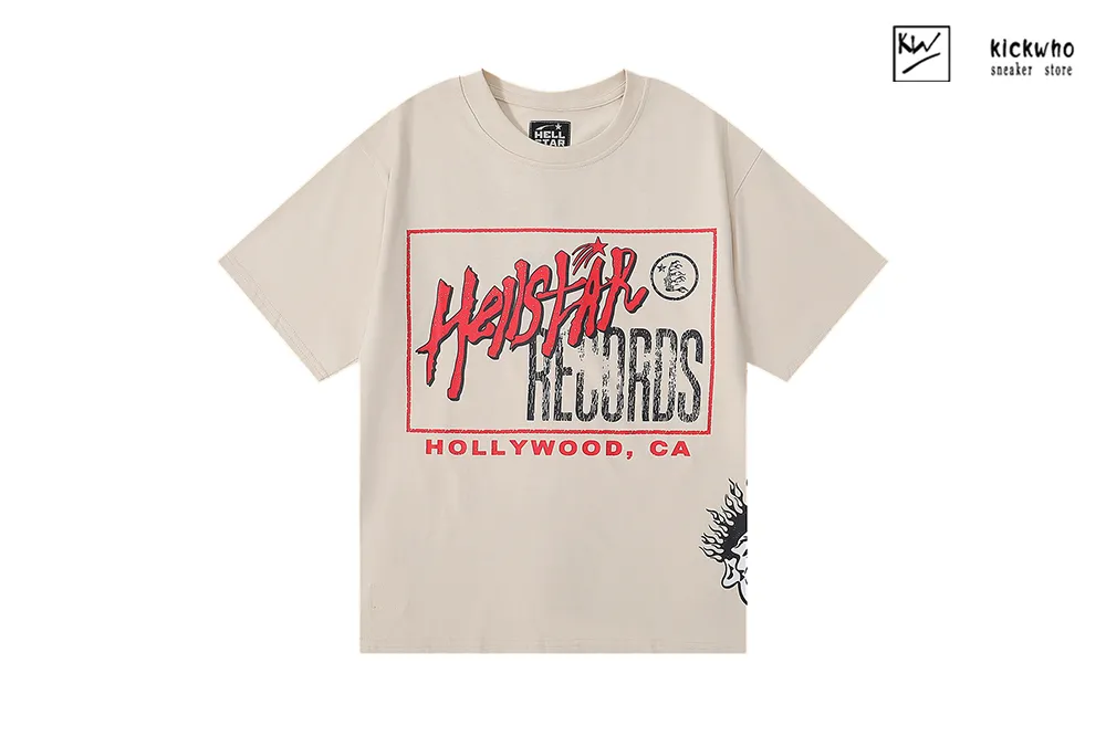 H*lst*r manga letters t-shirt beige